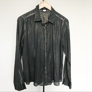 COPY - J.Crew Black and Gold Blouse Size 12
